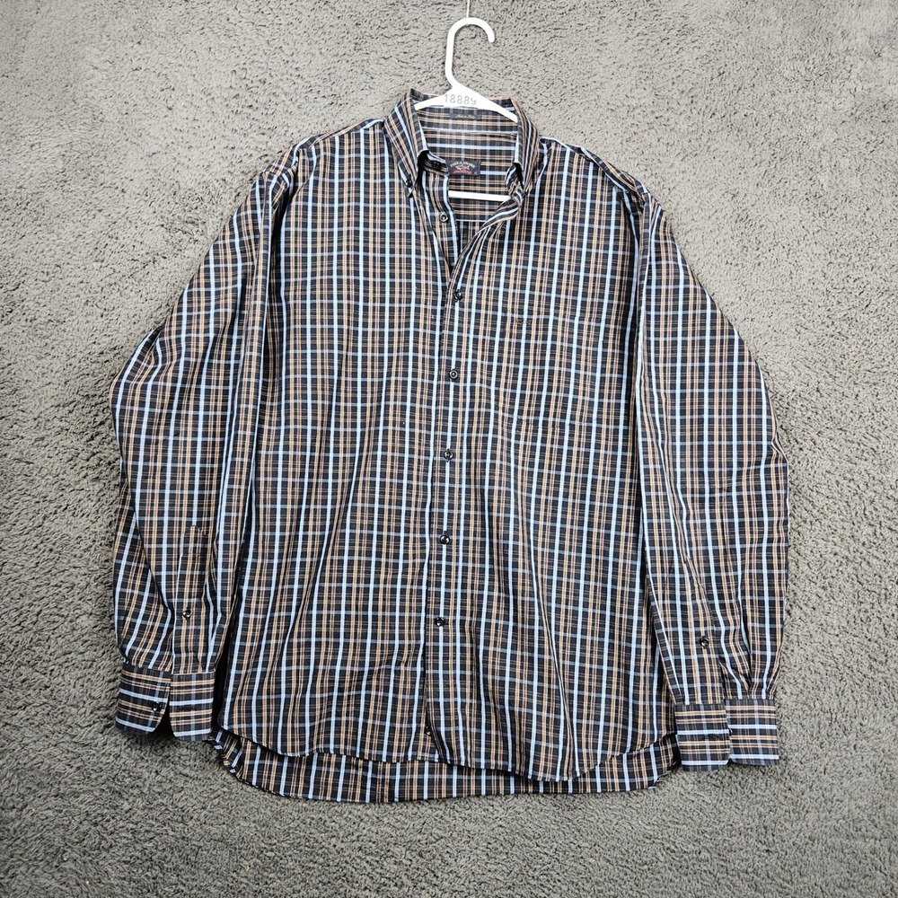 Paul & Shark Yachting Plaid Button Down Shirt‎ Mens Size 42 Long Sleeve Casual